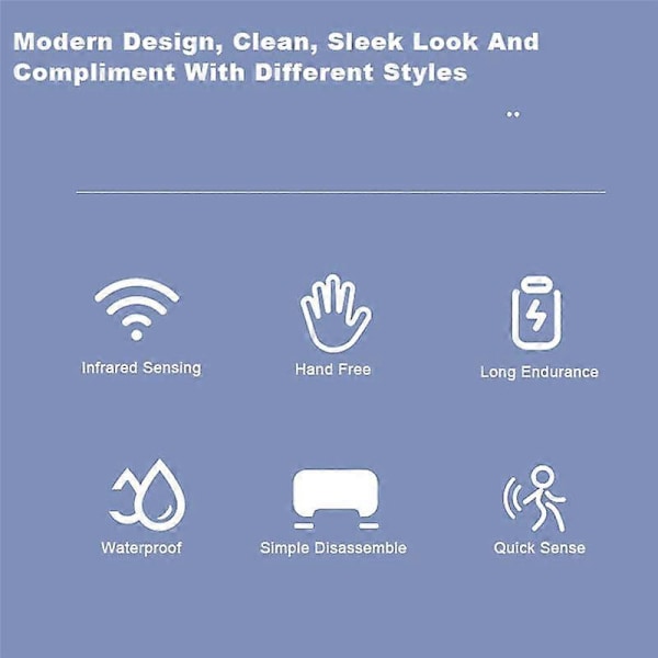 Automatisk Toiletskylleknap + 2 x Transmitter Toilet Smart Sensor Skylleapparat Genopladeligt Smart Toilet
