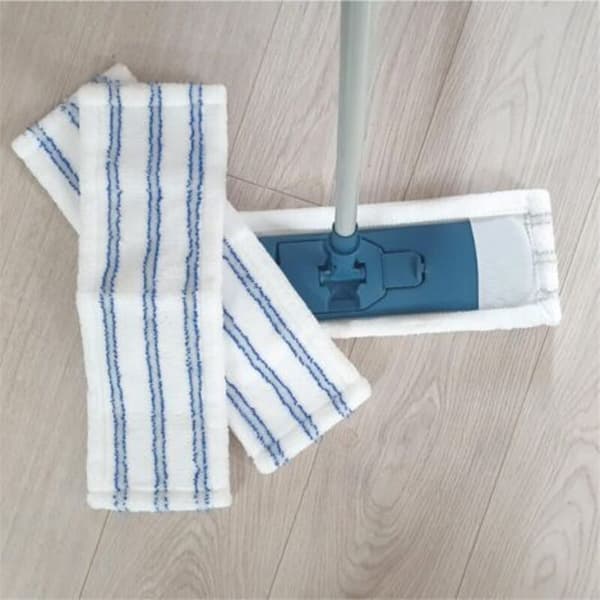 Sæt med 2 flade mikrofiber skrubbepuder, dimensioner 44 cm x 14 cm, til professionel kombinationsmoppe