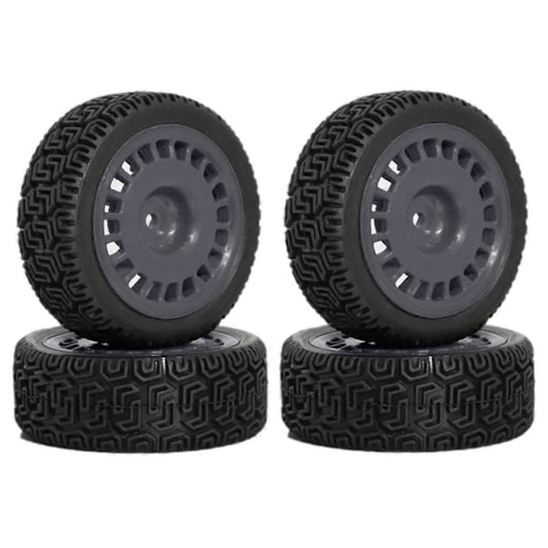 4 stk. 68mm -Dæk Gummi Dæk Hjul Dæk til XV01 XV02 TT01 TT02 PTG-2 1/10 RC -Racerbil Opgraderingsdele Grå