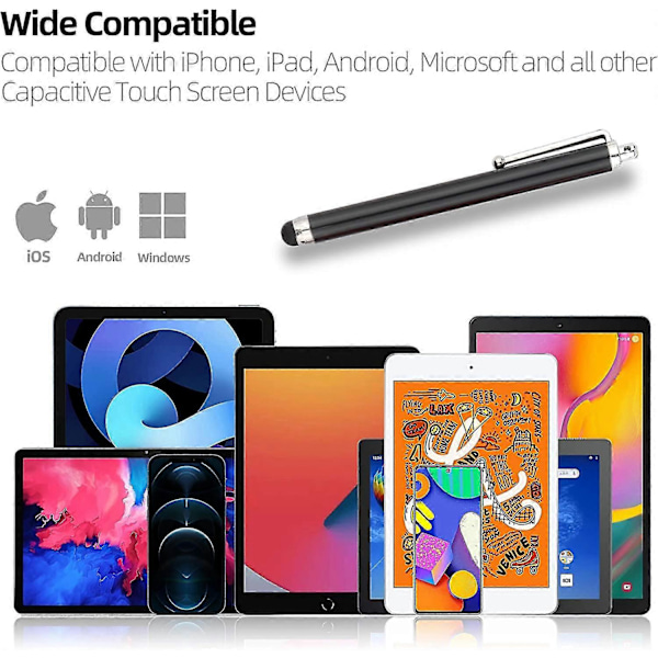 Pakke med 20 Universal Touch Screen Stylus Pen Kapacitive Slanke Stylus Penne til Mobiltelefon Tablets