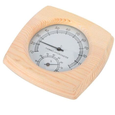 Termometer og hygrometer i granved - Innendørs display