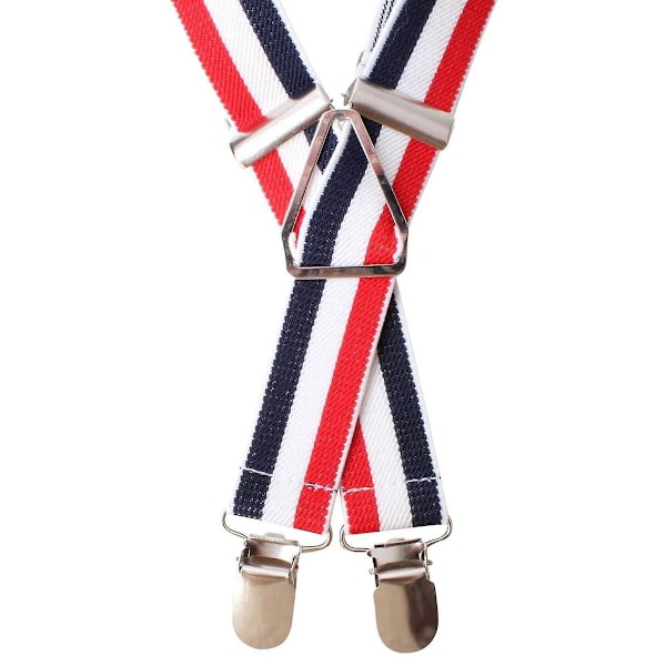 Knightsbridge Neckwear MOD Stripe Clip Bukseseler - Rød/Blå/Hvit