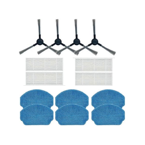 4 stk. Filter Sidebørste Mop Klud til Br150 Br151/ Br150 Br151 / Br150 Br151 Robotstøvsuger
