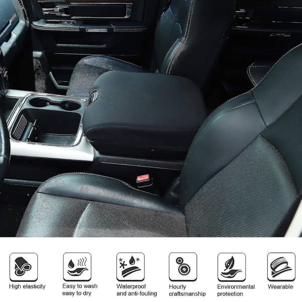 Midtkonsoll Armlene Dekselpute For Dodge Ram 1500 2500 3500, Svart