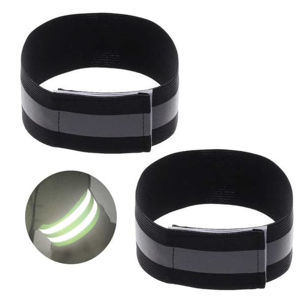 2-pack Reflexarmband Reflexer Kardborre Svart