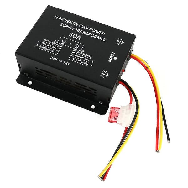 24v till 12v 30a bilströmförsörjning transformatorkonverter lastbil buss dvd ljudmodifiering effektiv Ve