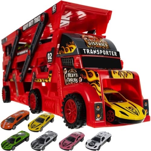 Leketøybiler med Transporter - 7 deler