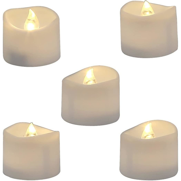 LED Ønskelys Holder i 5+ Dage, 12 Funklende Fyrfadslys til Bryllup, Halloween, Jul