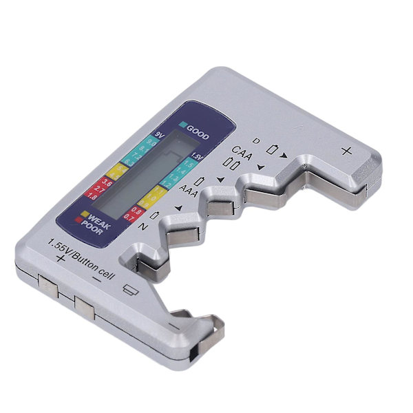 Digital batteritester til 1,5V og 9V knapcelle med ABS LCD-skærm