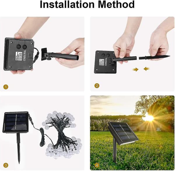Lys Kæde Udendørs, LED Lys Kæde Solar, Vandtæt Lys Kæde
