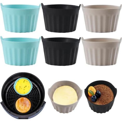 Silikoneforme til airfryer, tilbehør til kager og tærter, ovnkompatible.