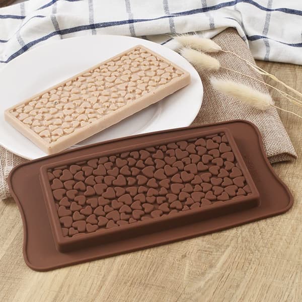 Silikonform for sjokoladeplate med hjerter