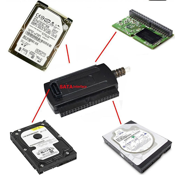 USB till IDE 2.0 Adapter Konverter Kabel För 2.5 3.5 SATA J9K Hårddisk