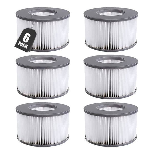 Spa Lite Filter til MSpa, 6 stk. filter til boblebad MSpa fra 2020 og fremefter, filter til MSpa Lite, vandfilterpatron