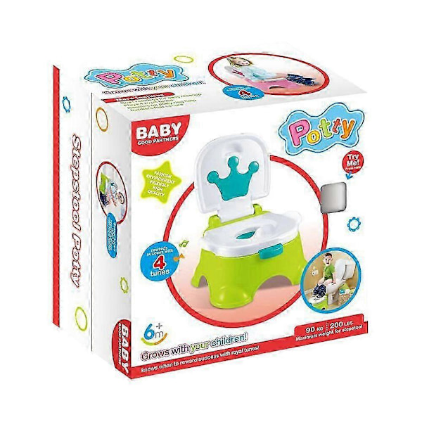 Småbørn Børn Baby Toilet Træner Potte Urinal Træningssæde Musik Stol Legetøjssæt