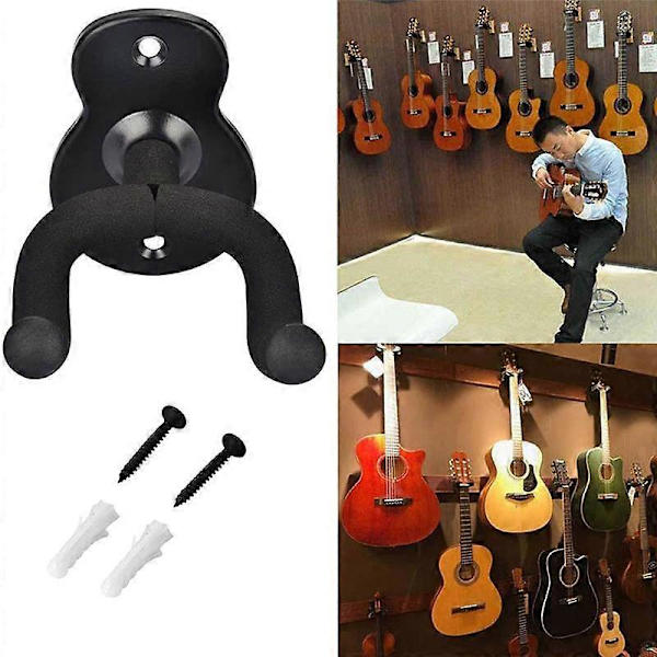 Gitarrhängare Väggfäste Halksäker Hållare Stativ för Gitarr Ukulele Violin Gitarr Instrument Tillbehör