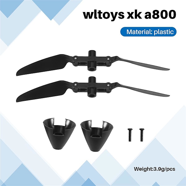 2 stk. Xk A800.0006 Propel Foldeblade til Xk A800 Rc Fly Fastvinget Svævefly Opgradering Reservedele