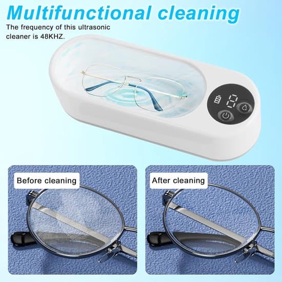 Professional Ultrasonic Cleaner, Dual Mode Timer, Portable Holder