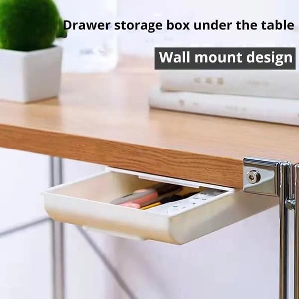 White Desk Drawers | Under Desk Drawers (for mounting) | Office Storage Rack | Space-Saving Desk - 22 cm long