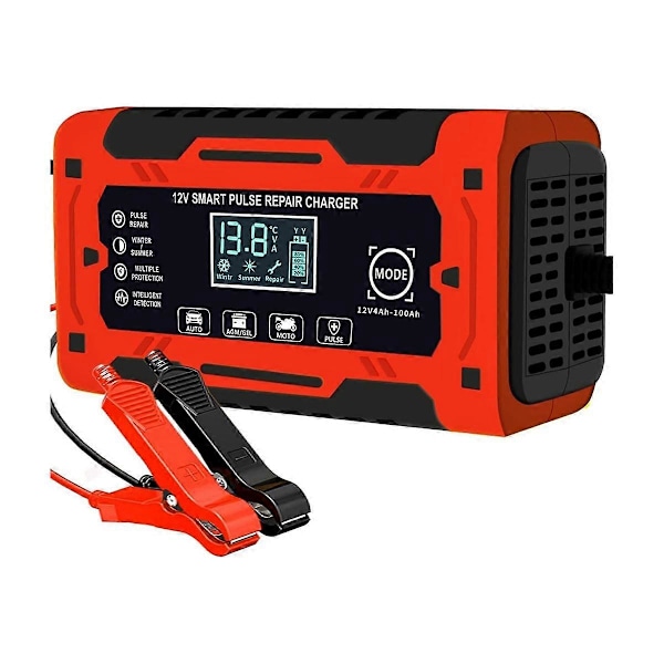12V&24V 6A Smart Fuldt Automatisk Batterilader med Temperaturkompensation til Bil Lastbil Motorcykel Batteri EU Stik