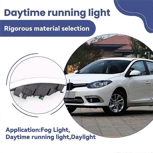 1 Par Bil LED DRL Dimljus för Renault Fluence 2014+ Automatisk Körlampa Varselljus Stötfångare