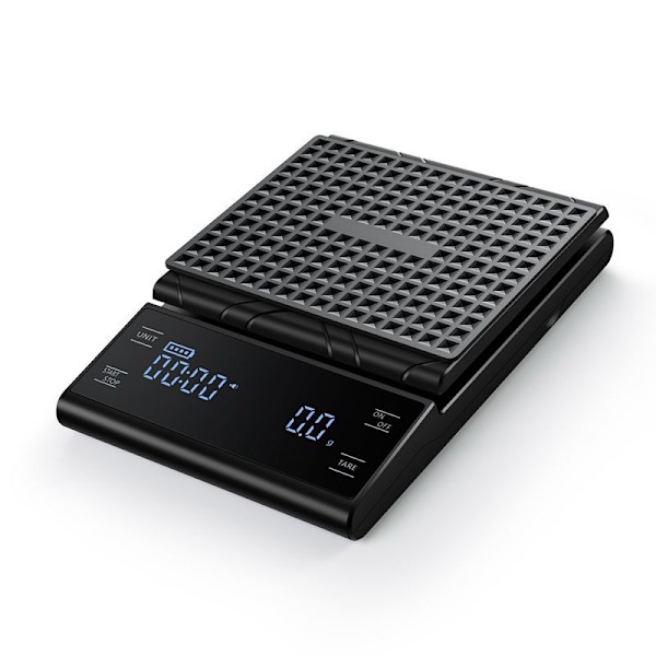 Black Rechargeable Coffee Scale with Timer - 3kg/0.1g