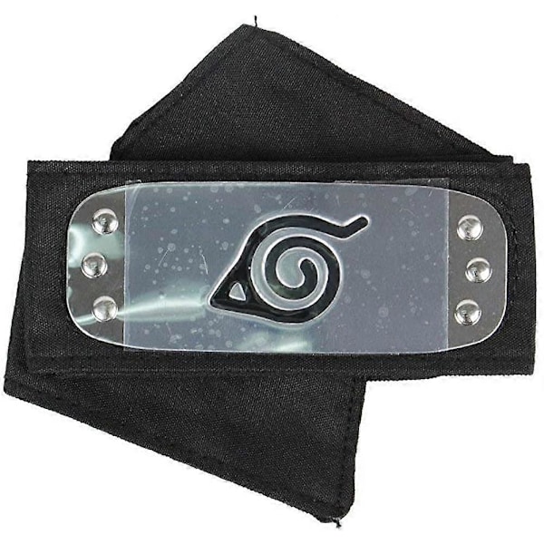 Høykvalitets Naruto Pannebånd med Metallbelagte Cosplay-tilbehør - Japansk Løvlandsby (Svart, Pakke med 4)