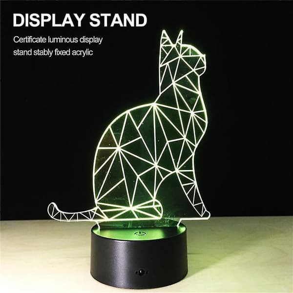 6 Stykker 3D LED Lysbase, Kompatibel Akryl og Resin Glas (Sort)