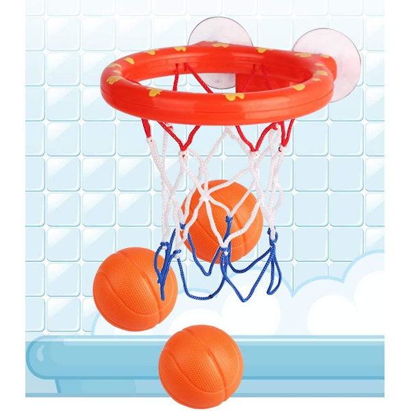 Baby Badleksaker Basketkorg & Mini Bollar Set för Småbarn Pojkar Flickor, Badkar Lekset