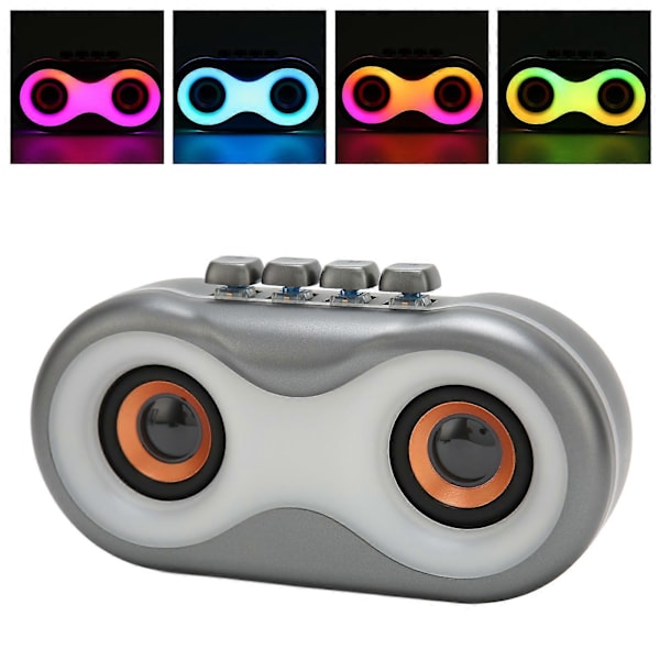 Bluetooth-kaiutin Kannettava Mini RGB-värivalot Kaksoiskaiuttimet Langaton Subwoofer Ulkokäyttöön Harmaa