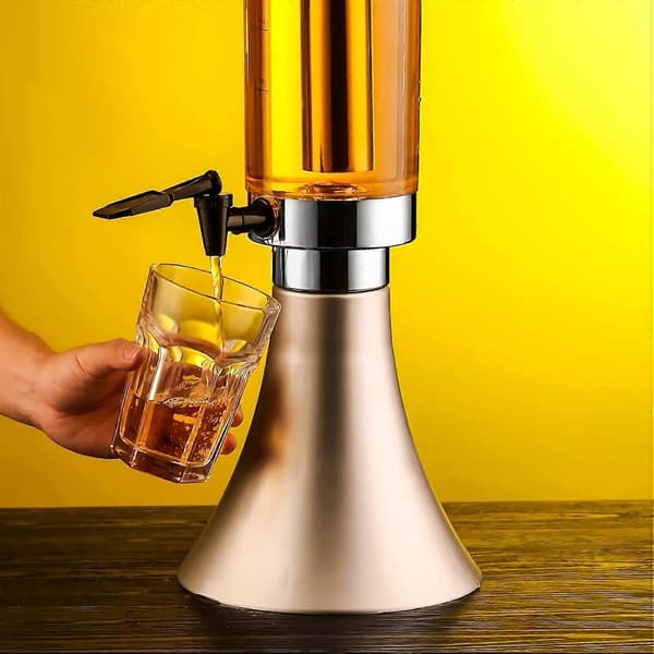 Tårn, 3L/101OZ Tårn, Drikketårn med Avtakbart Isrør i Rustfritt Stål og LED-lys, Drikkedispenser