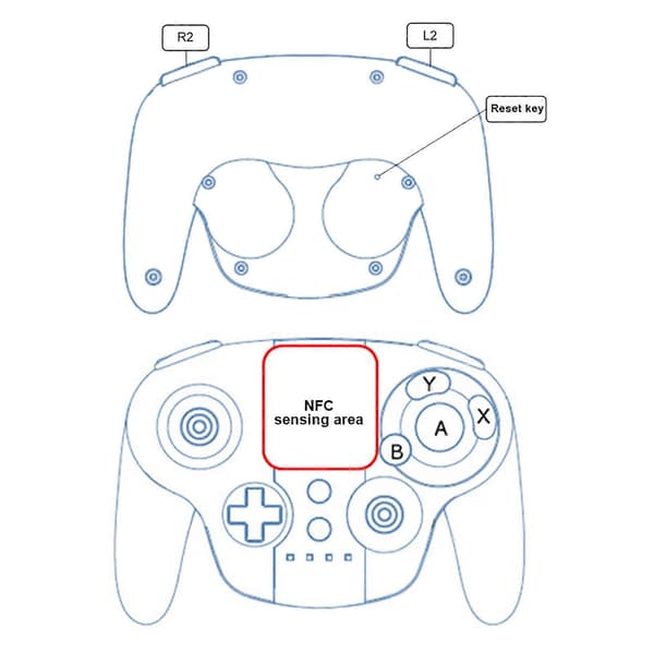 Trådløs Bluetooth Game Controller NFC Bevægelsessensor Dual Motor Gamepad Grip til Switch (Sort farveæske)