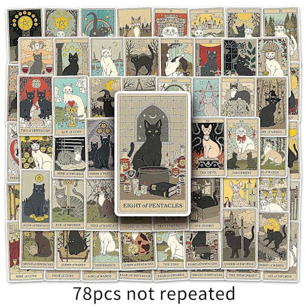 Tarot Klistermærker Pakke 78 stk. Astrologi Klistermærker Spådom Dekaler