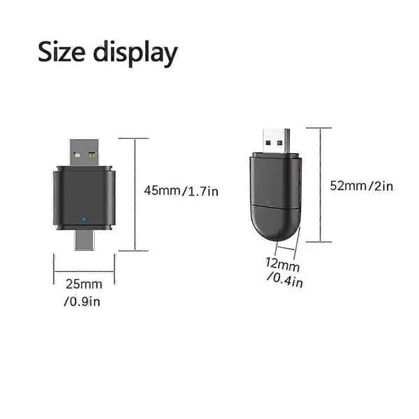 2-i-1 Trådlös Android Auto-adapter & Trådlös CarPlay-adapter Plug & Play Bil