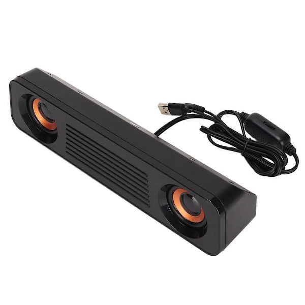 Trådbunden Högtalare 3,5mm Plugg HiFi Stereo Subwoofer USB-driven Bärbar Skrivbordshögtalare Lång Högtalare för TV Dator Laptop