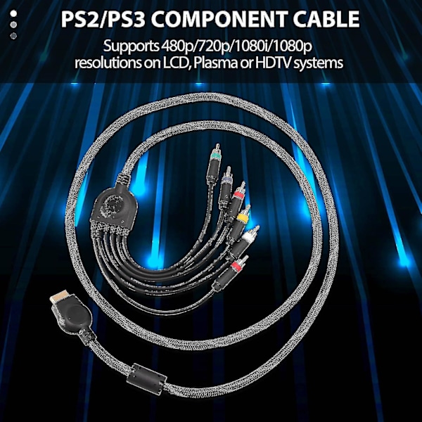 Lämplig för Ps2/ps3 komponentkabel 1,8 m Lämplig för Ps 2/3 högupplöst spelkabel tillbehör