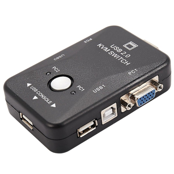 USB KVM-switch 2-ports VGA SVGA Switch Box USB 2.0 Mus & Tangentbord 1920X1440 Switch Box