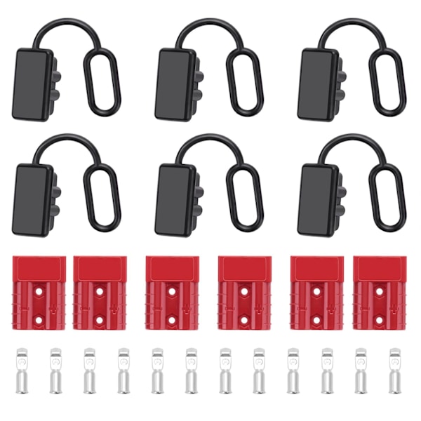 6 set 6-10 gauge batterisnabbkontakt 50a 12-36v batterisnabbkoppling kabelstamkontakt kit