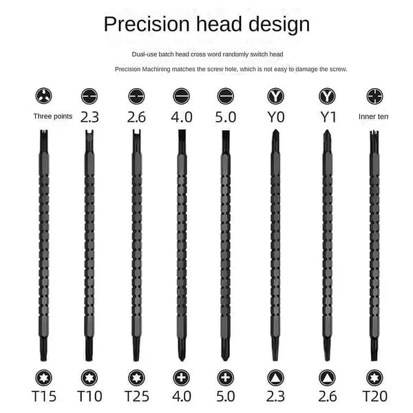 17-i-1 Multifunktionell Precisionsskruvmejsel Specialformad Triangulär Skruvmejsel Magnetisk Skruvmejsel