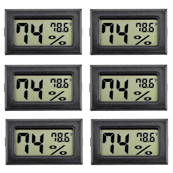6-pack Mini Hygrometer Inomhus Fuktmätare Hygrometer 2025th