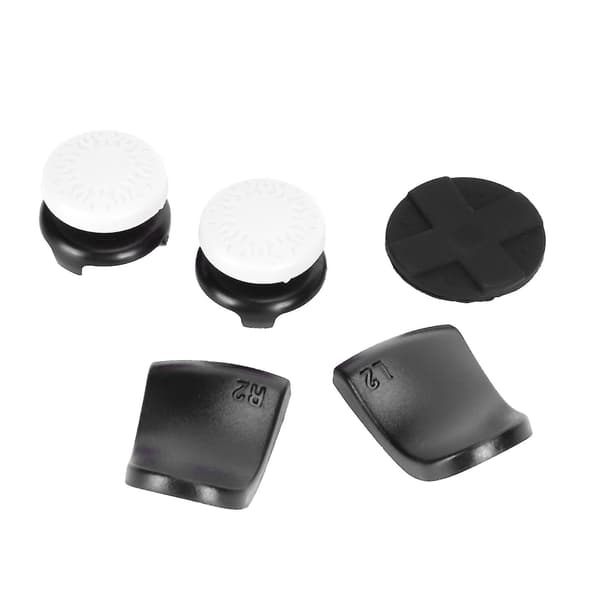 5-i-1 Thumb Stick Grip Key Cap Joystick Cover L2 R2 Trigger Extender kompatibel med PS5 Controller Blanc-YM