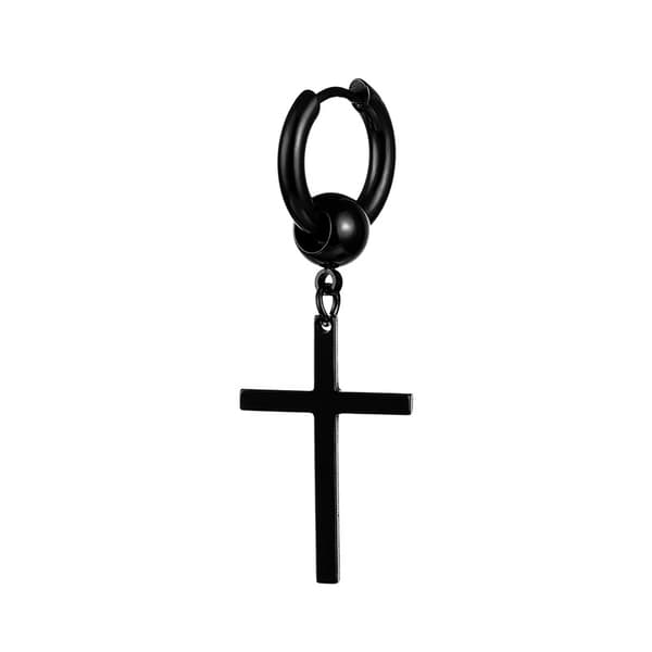 Piercing Ørering Ring med Kors Svart
