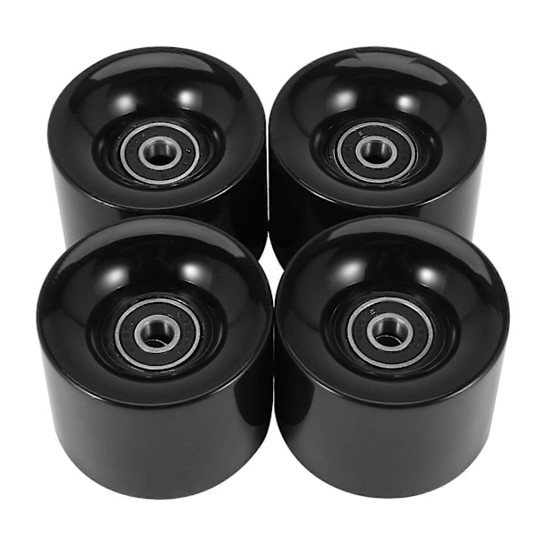 Pakke med 4 60mm skateboardhjul + ABEC-9 kuglelejer i stål og afstandsstykker, cruiserhjul