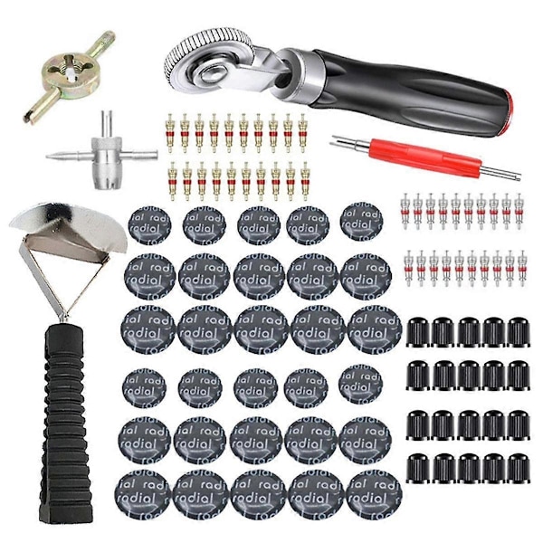 Allmän bilmotorcykel däckdäck reparation gummi lim lappar verktyg paket för radialdäck, slanglöst däck
