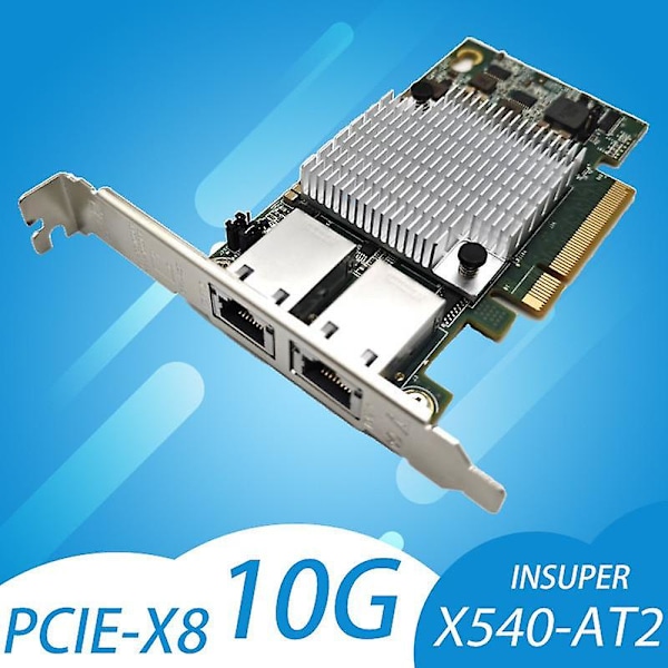 Intel X540-T2 10G Chipset PCIe x8 Dubbla Koppar RJ45-portar 10 Gbps Gigabit Ethernet Nätverkskort Kompatibelt PCIE-x8 PCIE-X16 för PC-skrivbord WIfi-adapter