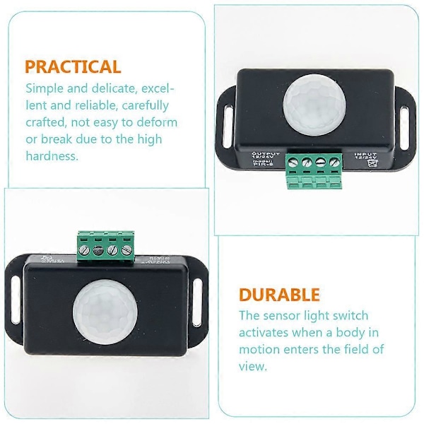 2 st Sport Switch Rörelsesensor Ljusbrytare Pir Sensor Switch PIR Kontroller 12 Volt Timer Switch Rörelsesensor Switch 2024THO