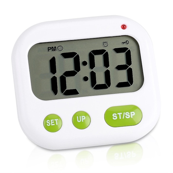 Digital väckarklocka med LCD-skärm, vibration och bakgrundsbelysning - Elektronisk kökstimer