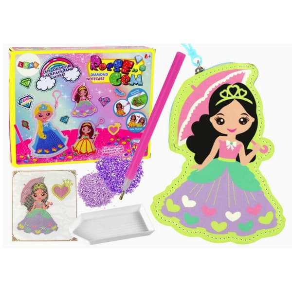 DIY Diamantmaling Nøkkelring Prinsesse