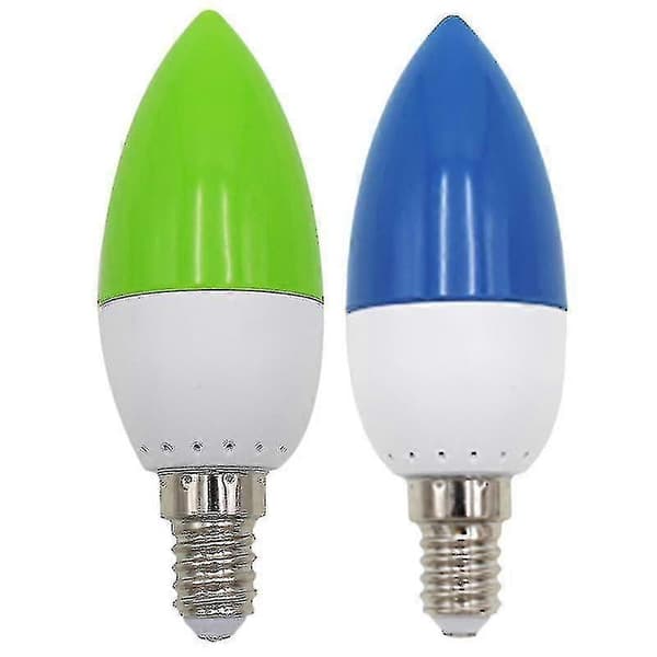 E14 LED Farve Lysestage Pære, Farve Lysestage Lys, blå 2 stk