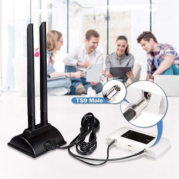 4G LTE Antenne TS9 C Magnetisk Base MIMO Antenne 6DBi til MiFi Mobil Hotspot Router E5577 E5573 (TS9)